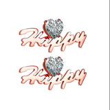 Custom Crystal Pendant Earrings Stainless Steel Name Letter Stud Earrings
