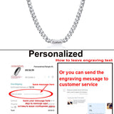 Custom Cuban Chain Necklace, Engraved Logo Name Bar Necklace