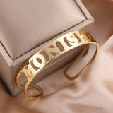 Personalized Name Cuff Bracelet Stainless Steel Jewelry Gift