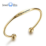 Personalized Cuff Bracelets Stainless Steel Open Bangles