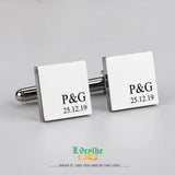 Engraved Bride Groom Wedding Cufflinks Personalized Name Date Jewelry