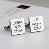 Engraved Bride Groom Wedding Cufflinks Personalized Name Date Jewelry
