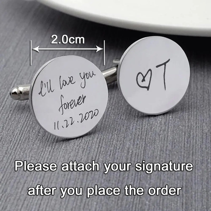 Personalized Handwriting Cufflinks Wedding Gift For Husband