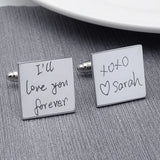 Personalized Handwriting Cufflinks Wedding Gift For Husband