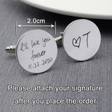 Personalized Handwriting Cufflinks Wedding Gift For Husband