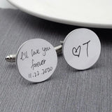 Personalized Handwriting Cufflinks Wedding Gift For Husband