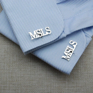 Custom Initials Stainless Steel Cufflinks for Men