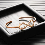 Personalized Family Name Bracelets Stainless Infinity Cuff Bangles