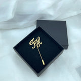 Custom Initial Pin Brooch Stainless Steel Men Gift Jewelry