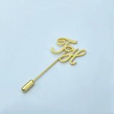 Custom Initial Pin Brooch Stainless Steel Men Gift Jewelry