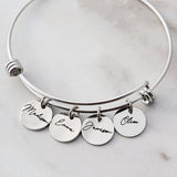 Personalized Heart Charm Bangles Stainless Steel Bracelet