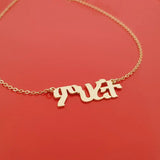 Personalized Amharic Name Necklace Stainless Steel Rose Letter Necklace
