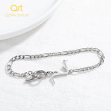 Arabic Name Bracelet Stainless Steel Single Letter Charm for Women
