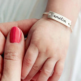 Personalized Baby Name Bracelet Stainless Steel Birthday Gift Bar Bracelet