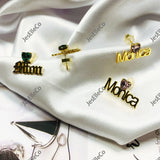Personalized Birthstone Earrings Initial Earring Name Stud