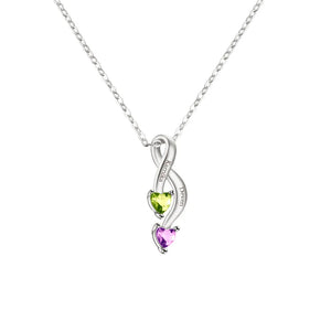Personalized Birthstone Engraving Name Necklace 8 Figure Pendant