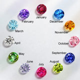 Personalized Birthstone Engraving Name Necklace 8 Figure Pendant