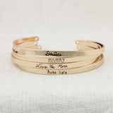 Personalized Handwriting Signature Bracelet Engraved Memorial Cuff Bangle