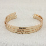 Personalized Handwriting Signature Bracelet Engraved Memorial Cuff Bangle