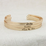 Personalized Handwriting Signature Bracelet Engraved Memorial Cuff Bangle