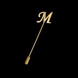 Personalized Letter Collar Pin Stainless Steel Initial Pendant Brooch