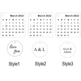Personalized Calendar Keychain,Engraved Steel Keyring,Wedding Anniversary