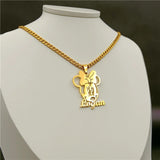 Cartoon Mickey Pendant Necklace Stainless Steel Gift
