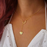 Love Heart Pendant Necklace Chain Stainless Steel Jewelry for Women