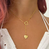 Love Heart Pendant Necklace Chain Stainless Steel Jewelry for Women