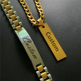 Personalized Name Necklaces for Men Women Stainless Steel Jewelry Set