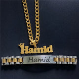 Personalized Name Necklaces for Men Women Stainless Steel Jewelry Set