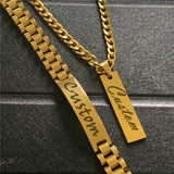 Personalized Name Necklaces for Men Women Stainless Steel Jewelry Set