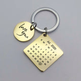Custom Date KeyChain Wedding Anniversary Gift Engraved Calendar Date