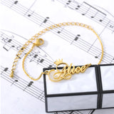 Personalized Crown Name Bracelet For Women Stainless Steel Jewelry