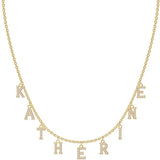Personalized CZ Tiny Letter Necklace Women Initial Choker Dainty Name Jewelry