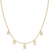 Personalized CZ Tiny Letter Necklace Women Initial Choker Dainty Name Jewelry
