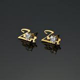 Custom Diamond Letter Studs Earrings for Women - Stainless Steel