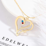 Personalized Double Name Necklace Stainless Steel Birthstone Name Necklace