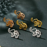 Custom Elephant Name Stud Earring Stainless Steel for Women