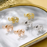 Custom Elephant Name Stud Earring Stainless Steel for Women