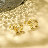 Custom Elephant Name Stud Earring Stainless Steel for Women