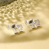 Custom Elephant Name Stud Earring Stainless Steel for Women