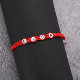 Customized Name Bracelet Red Rope Pearl Bangle Gift