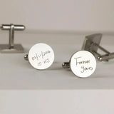 Personalized Engrave Name Text Handwriting Cufflinks Wedding Gift