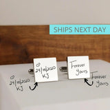 Personalized Engrave Name Text Handwriting Cufflinks Wedding Gift