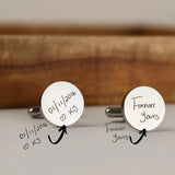 Personalized Engrave Name Text Handwriting Cufflinks Wedding Gift