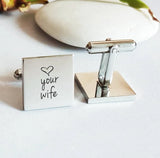 Personalized Engrave Name Text Handwriting Cufflinks Wedding Gift
