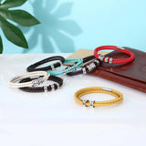 Personalized Engraved Bracelet with 5 Name Beads Stainless Steel Unisex