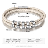 Personalized Engraved Bracelet with 5 Name Beads Stainless Steel Unisex