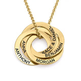Personalized Family Name Circle Necklace Stainless Steel Pendant Gift